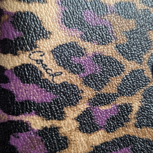 Coach Leopard Print Wallet - Purple and Tan - Picture 4 of 6
